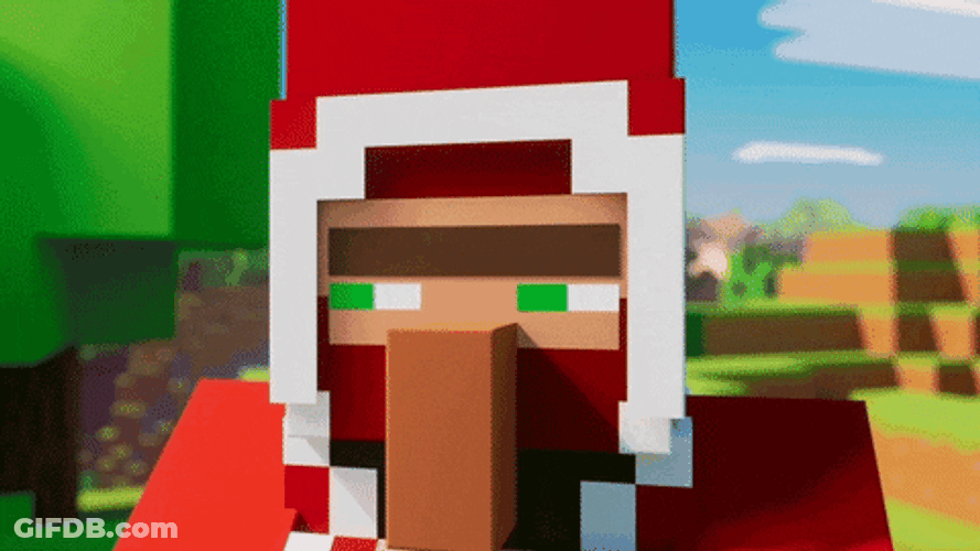 Shifty Eyes Pixel Santa Christmas Reaction GIF