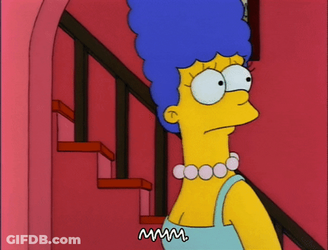 Shifty Eyes Worried Marge Simpson GIF