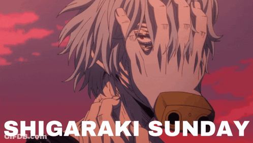Shigaraki Sunday Poster Man Covering Face GIF