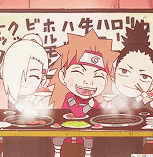 Shikamaru Ino Naruto Happy Chibi GIF