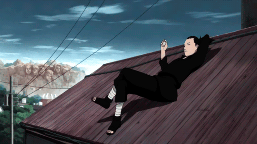 Shikamaru Nara Naruto Anime Rooftop Chill GIF
