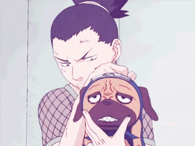 Shikamaru Nara Pakkun Pug Squish Face GIF