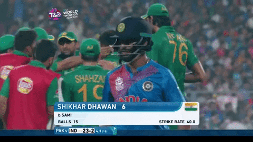 Shikhar Dhawan India Pakistan Cricket Match GIF