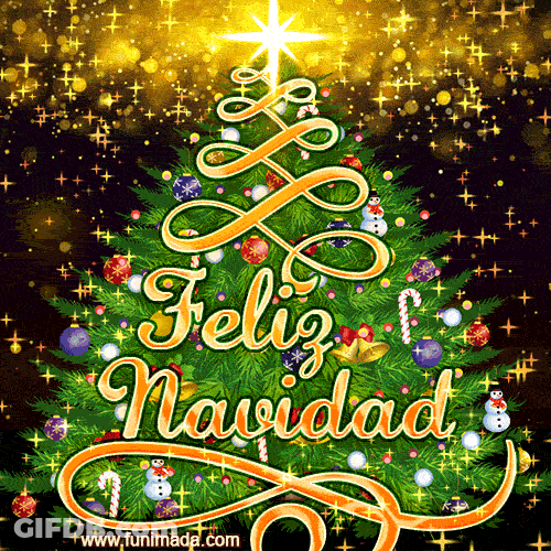 Shimmering Christmas Tree Feliz Navidad GIF