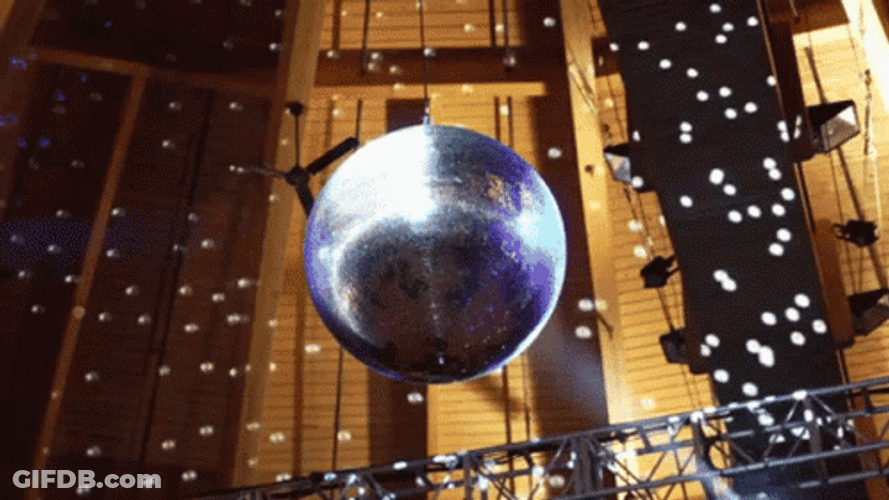 Shimmering Huge Disco Ball GIF