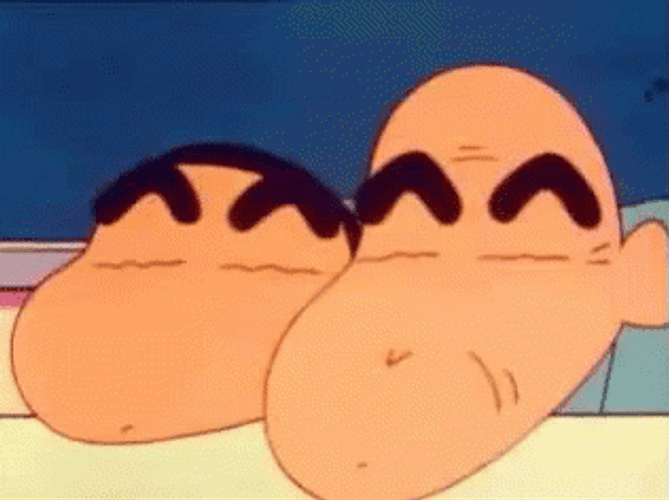 Shin Chan And Gramps Eyebrows Up GIF