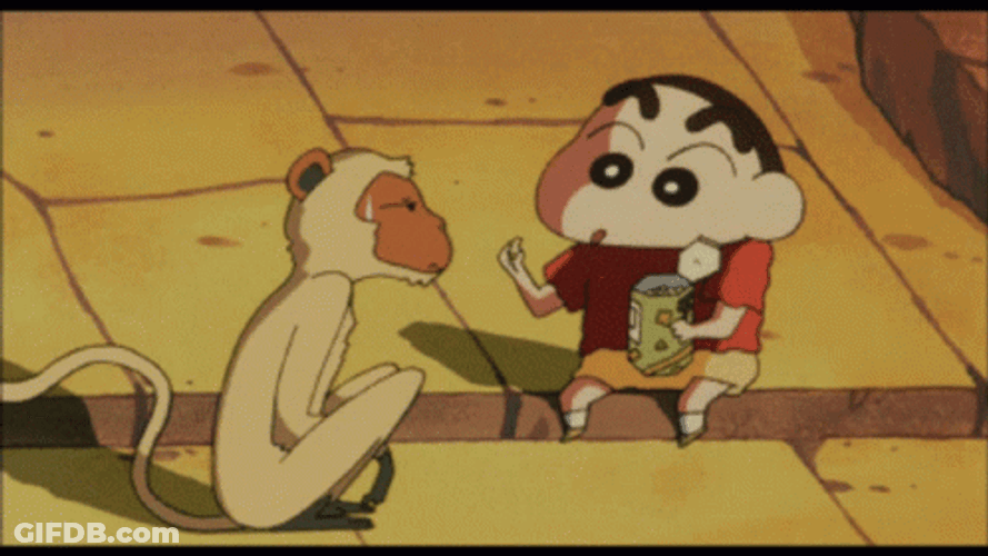 Shinchan Crying Monkey Stealing GIF