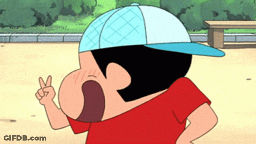 Shinchan Peace Laughing GIF