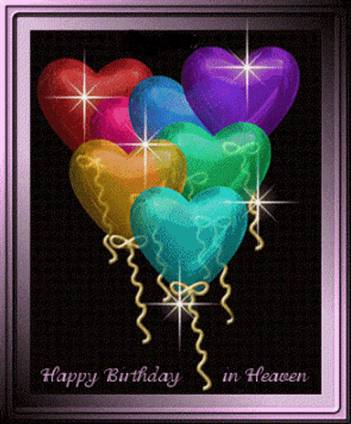 Shining Colorful Balloons Happy Heavenly Birthday GIF