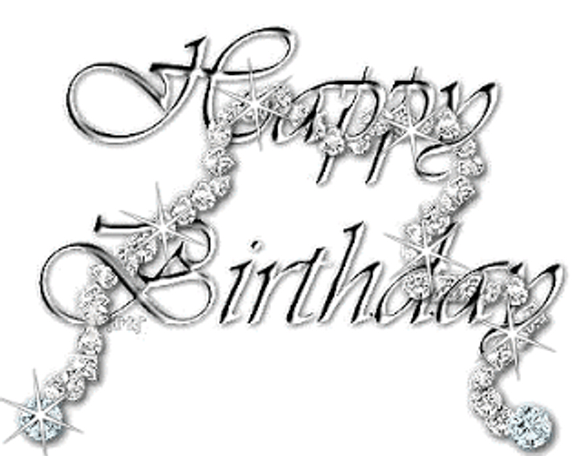 Shining Silver Accessory Happy Heavenly Birthday Text GIF
