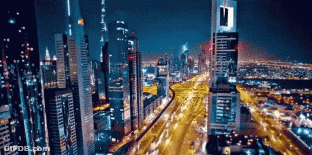 Shining Traffic City Lights GIF