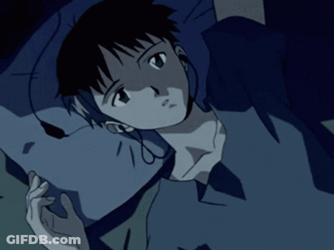 Shinji Bed Eyes Open GIF