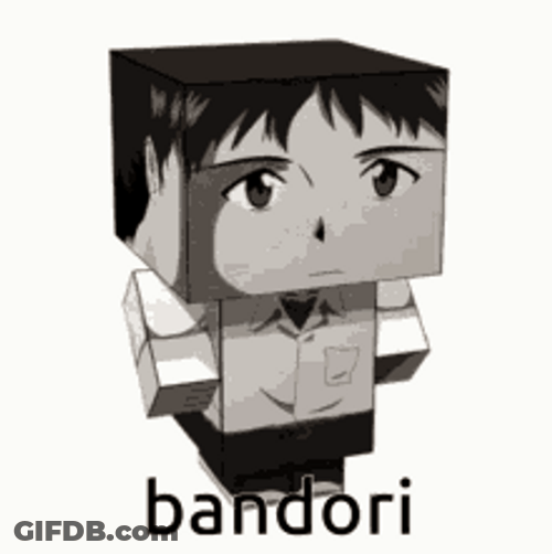 Shinji Ikari Evangelion Bandori Block Model GIF
