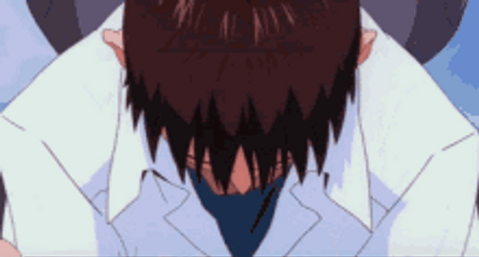 Shinji Ikari Evangelion Dammit Face Palm Disappointed GIF