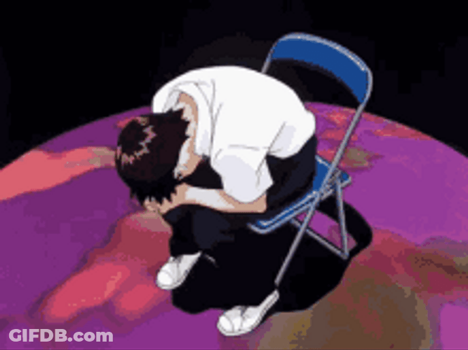 Shinji Ikari Evangelion Real Life Sitting Position Sad GIF