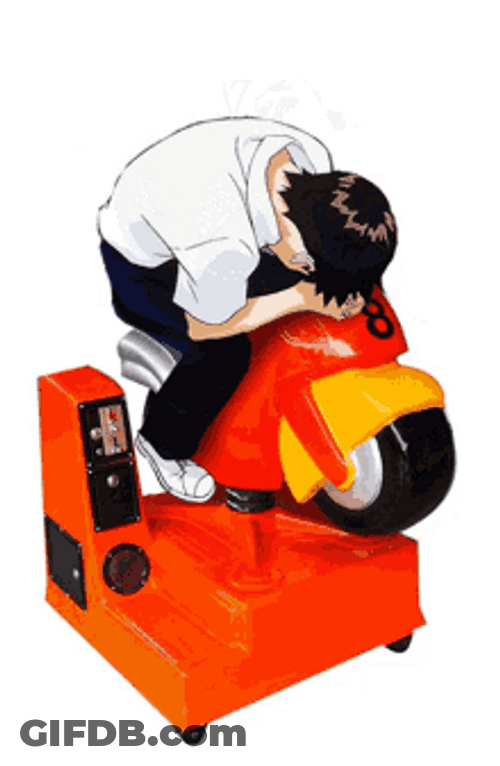 Shinji Ikari Evangelion Sad Position Kiddie Motor Ride GIF