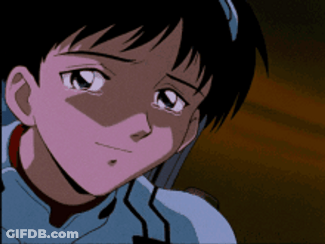 Shinji Ikari Evangelion Tears Of Joy Smiling GIF