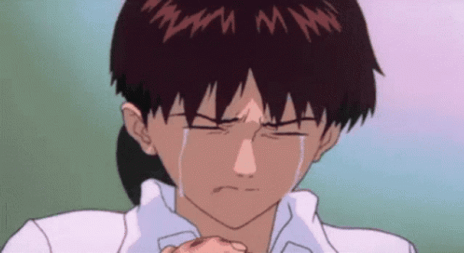 Shinji Ikari Sad Anime Boy Heartbreaking Tears GIF