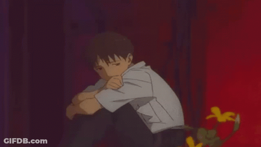 Shinji Ikari Sad Anime Boy GIF
