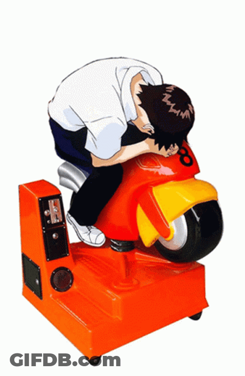 Shinji Sitting On Kiddy Rides GIF