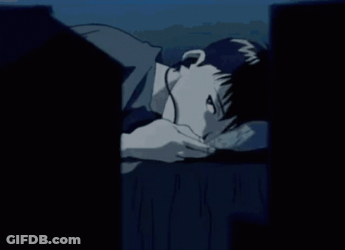 Shinji Sleeping On Bed GIF