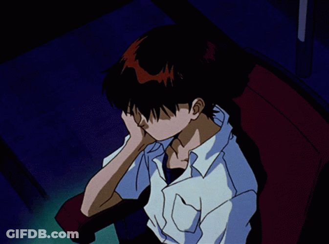 Shinji Sleeping On Chair GIF