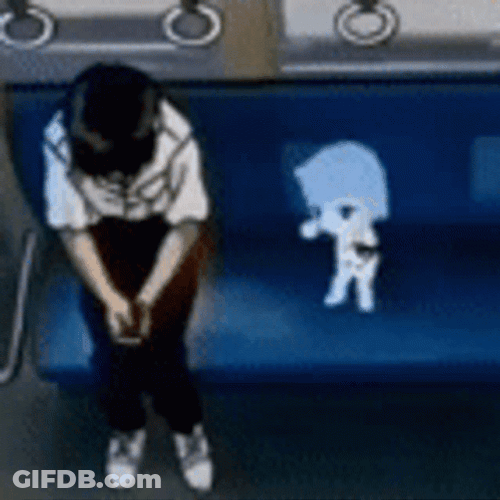 Shinji Sleeping On Train GIF