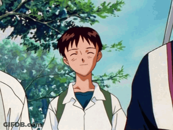 Shinji Walking With Friends GIF