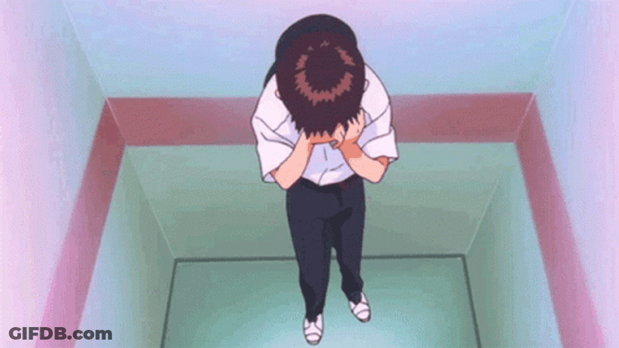 Shinji Wiping Face GIF