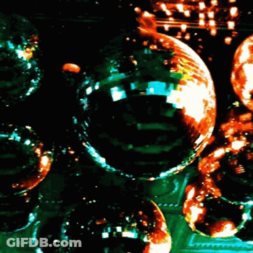 Shinning Black Disco Balls GIF