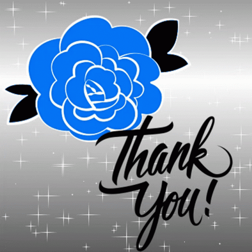 Shinning Blue Black Thank You Clipart GIF