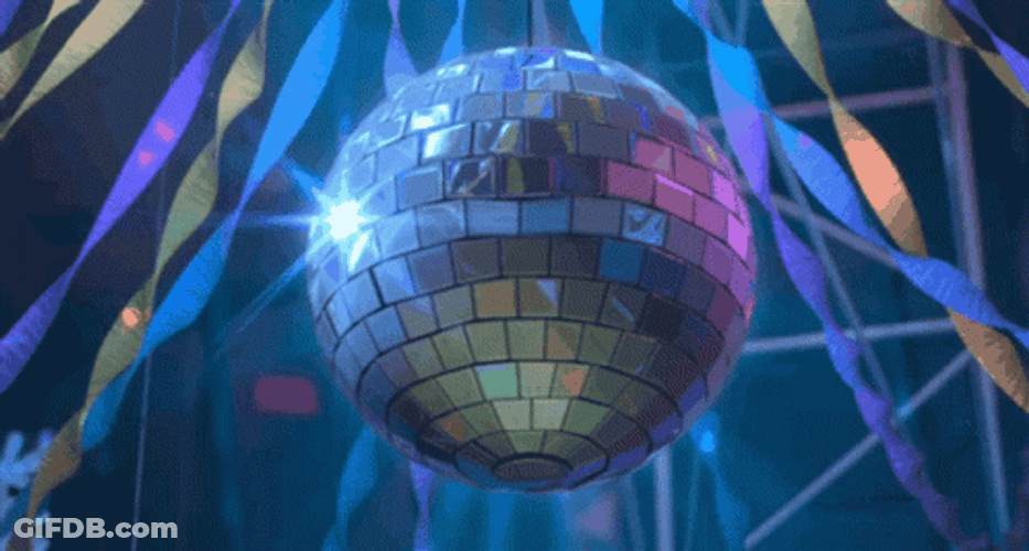 Shinning Blue Disco Ball GIF