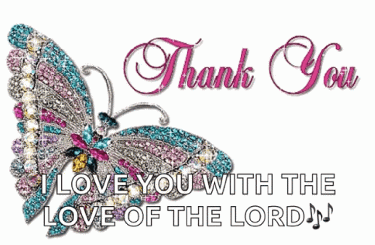 Shinning Butterfly Thank You Clipart GIF