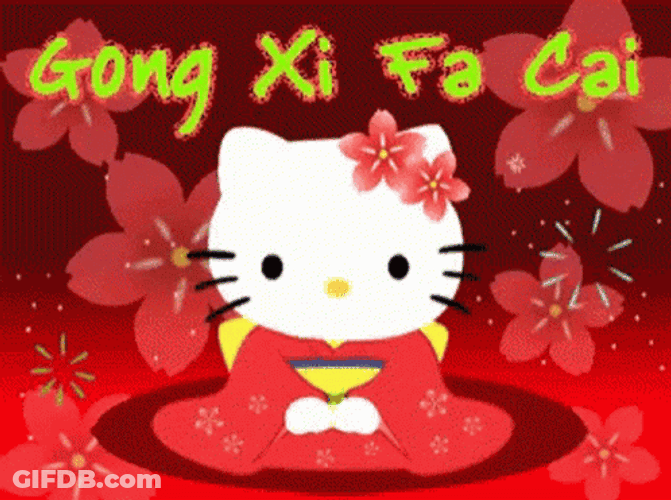 Shinning Re Hello Kitty Gong Xi Fa Cai GIF