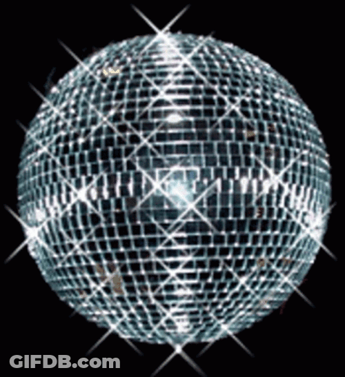Shinning Silver Disco Ball GIF