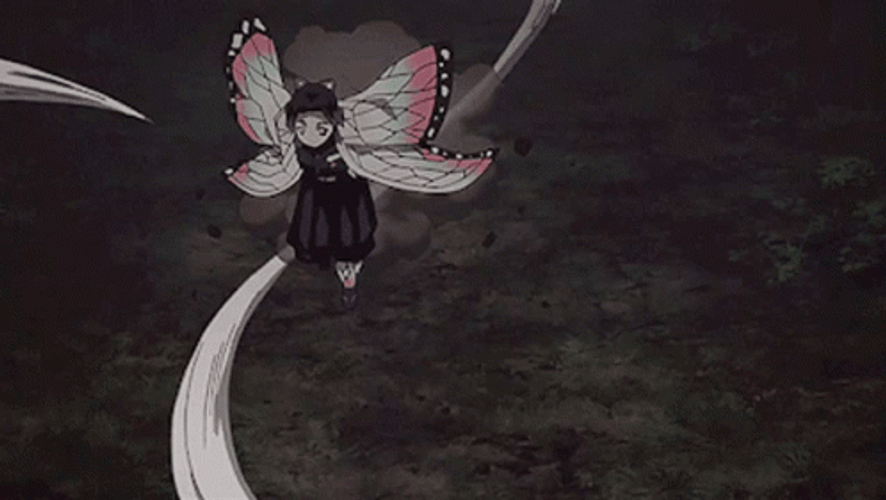 Shinobu Kocho Anime Airborne Dance. GIF
