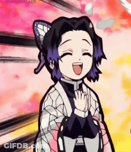 Shinobu Kocho Closed Eyes Laughing GIF