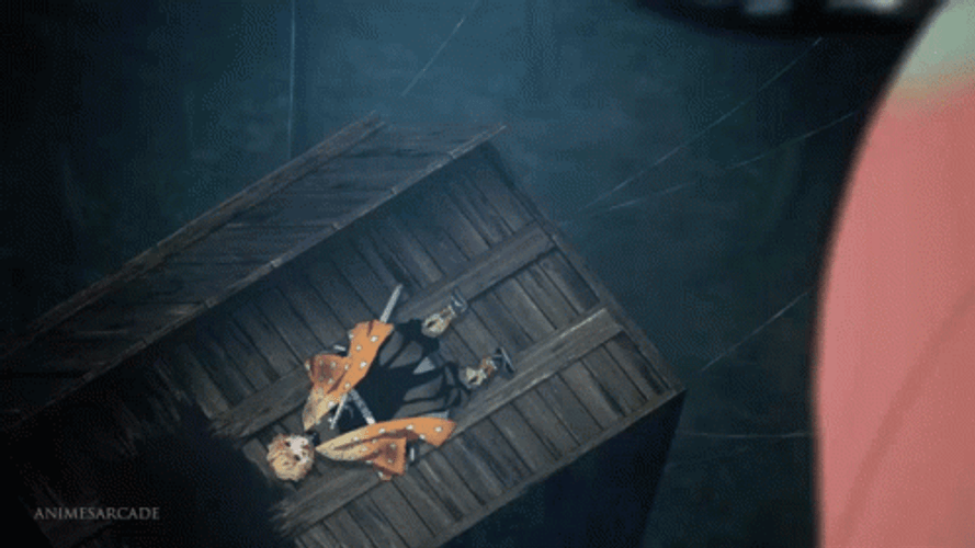 Shinobu Kocho Falling Down On Zenitsu GIF