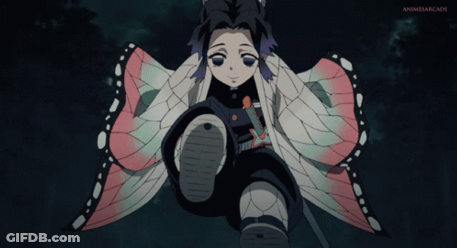 Shinobu Kocho Fighting & Kicking GIF