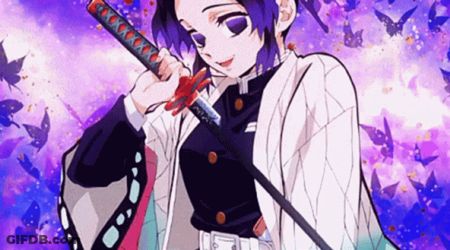 Shinobu Kocho Holding Katana GIF
