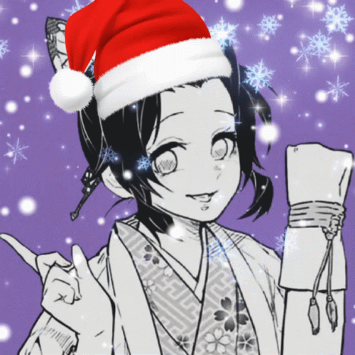 Shinobu Kocho With Kimono And Santa Hat GIF