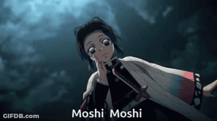 Shinobu Saying Moshi Moshi GIF
