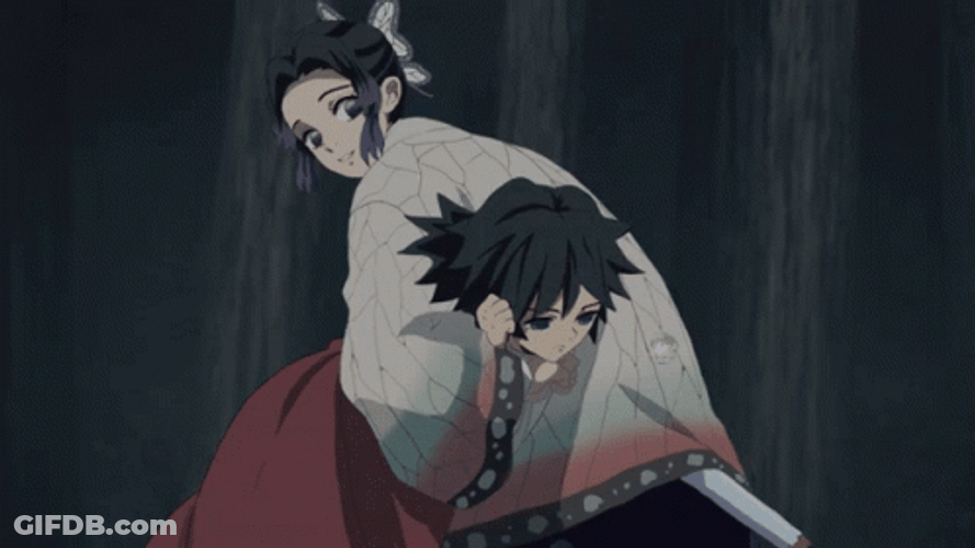 Shinobu Slapping Giyu Anime GIF