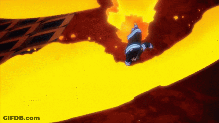 Shinra Kusakabe Harnessing Pyrokinetic Ability GIF