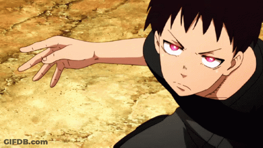 Shinra Kusakabe Unleashing Flame Power GIF