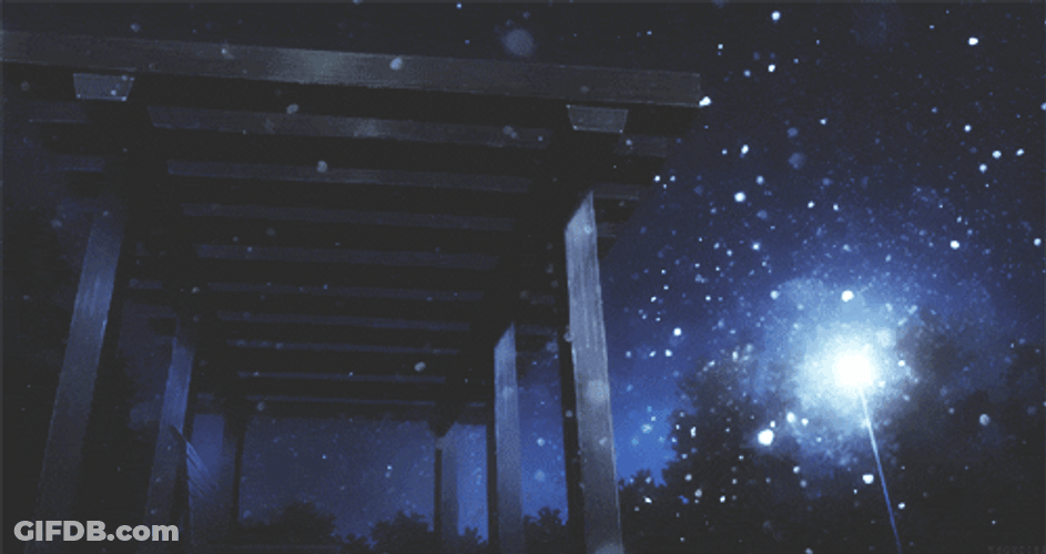 Shinto Shrine Anime Snow Midnight Winter GIF