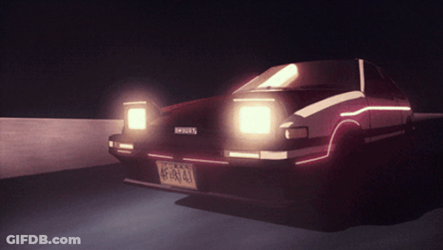 Shiny Anime Car GIF