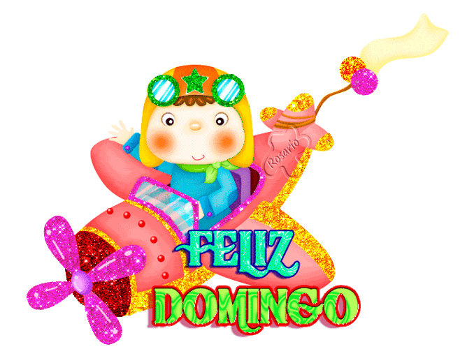 Shiny Cartoon On Plane Feliz Domingo GIF