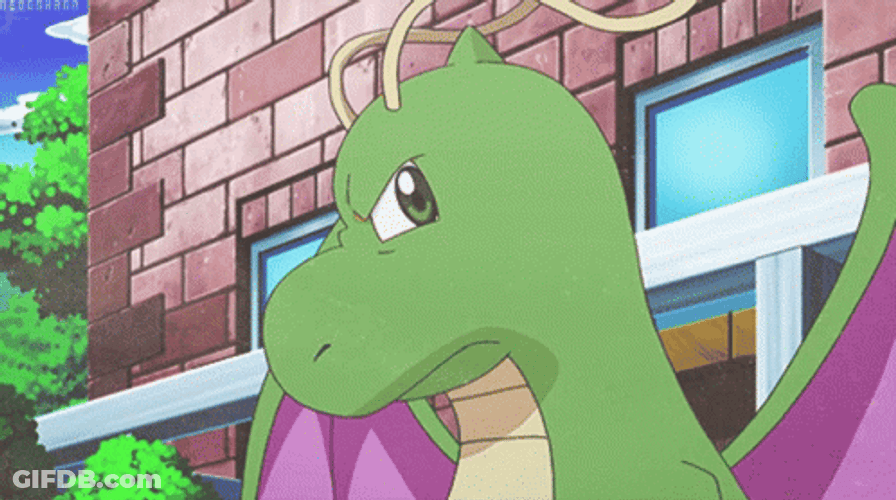 Shiny Dragonite Nods Head GIF
