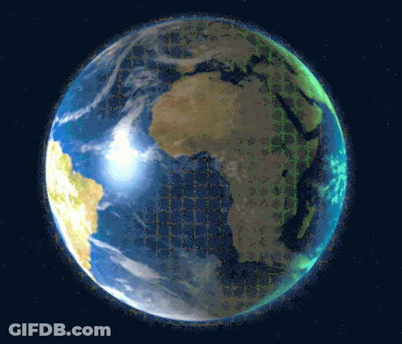 Shiny Earth Rotation GIF